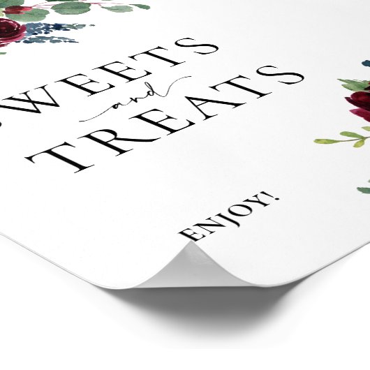 スウィートアンドトリートボホ結婚フローラサイン ポスター (角)