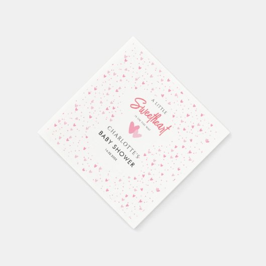 スウィートアーズオンザウェイガールベビーシャワー紙 スタンダードカクテルナプキン (角)