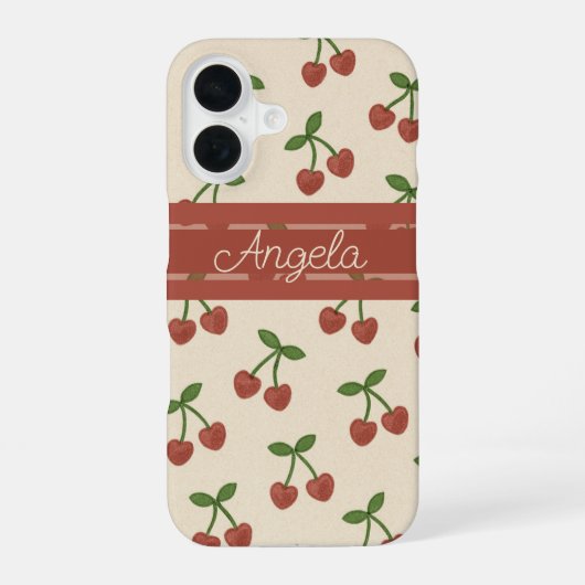 スウィートアートさくらんぼ iPhone 16ケース (裏面)