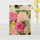 スウィートアートのバラで最も甘い日 カード (黄色い花)