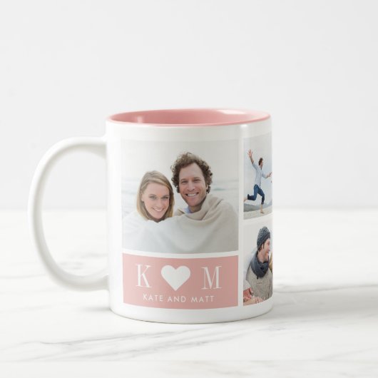 スウィートアートイニシャル編集可能カラーフォトマグカップ ツートーンマグカップ (左)