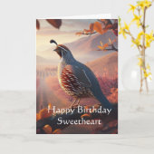 スウィートアートカスタム誕生日カリフォルニアウイルバード カード (黄色い花)