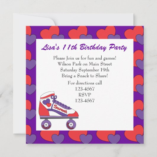 スウィートアートスケート 招待状 (正面)