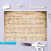 スウィートアートティッシュペーパーデコページヴィンテージ音楽 薄葉紙 (クラフト)