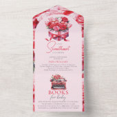 スウィートアートフローラアーチベイビーシャワーブズベビー オールインワン招待状 (内側)