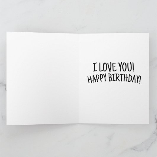 スウィートアート誕生日レッドローズグリーティングカード カード (内部)