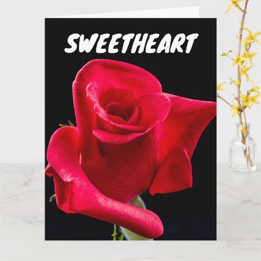 スウィートアート誕生日レッドローズグリーティングカード カード (黄色い花)