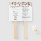 スウィートアート赤面ピンクローゼズグリーン結婚リーズ ハンドファン (正面&裏面)