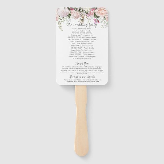 スウィートアート赤面ピンクローゼズグリーン結婚リーズ ハンドファン (裏面)