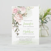 スウィートアート赤面フローラドロップオングリーン結婚ズ 招待状 (スタンド正面)