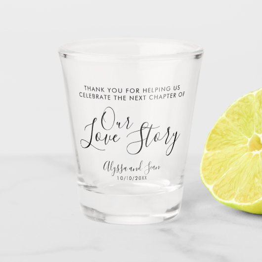 スウィートアールラブストーリー結婚式の引き出物ボンボニエール ショットグラス (正面)