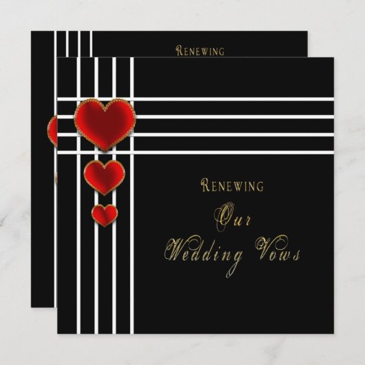 スウィートアー結婚トの誓いの更新招待状 招待状 (正面/裏面)