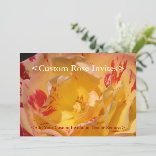 スウィートイエローローズアートカスタムパーティの招待状 招待状 (スタンド正面)