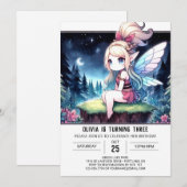 スウィートウィムシーフェアリー誕生日 招待状 (正面/裏面)