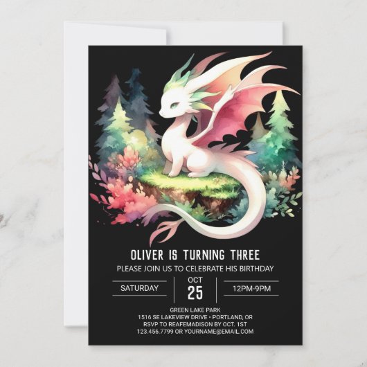 スウィートウィムジードラゴン誕生日 招待状 (正面)