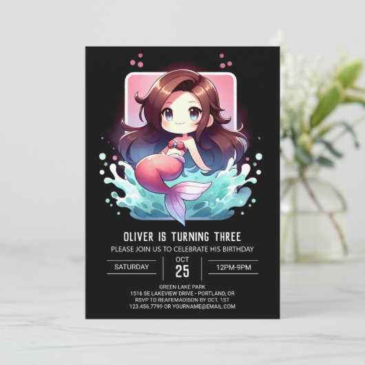 スウィートウィムジーマーメイド誕生日 招待状 (スタンド正面)