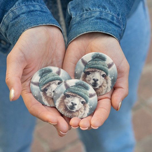 スウィートウィンターアルパカカスタム 缶バッジ