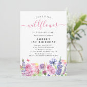スウィートウォーターカラーワイルドフラワー1st誕生日 招待状 (スタンド正面)