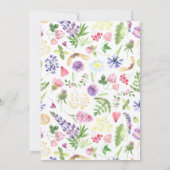 スウィートウォーターカラーワイルドフラワー1st誕生日 招待状 (裏面)