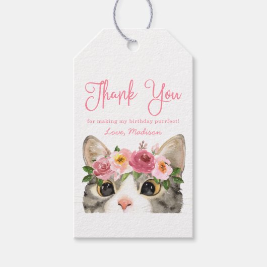 スウィートウォーター子猫誕生日パーティー ギフトタグ (正面)