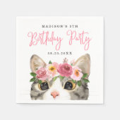 スウィートウォーター子猫誕生日パーティー スタンダードカクテルナプキン (正面)