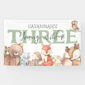 スウィートウッドランド動物の第3の誕生日パーティー 横断幕 (横)