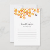 スウィートエイトビー（昆虫）マルハナバチベビーシャワーアドバイスカード サンキューカード (正面)