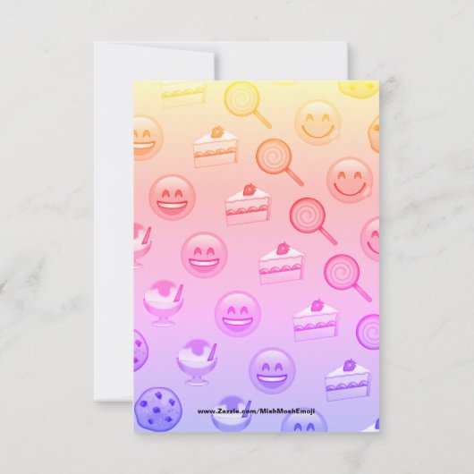 スウィートエモジトリートバースデーパーティ招待状 招待状 (裏面)