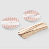 スウィートエレガントパステルピンクジンガムplaidチェック ハンドファン (組立なし)