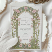 スウィートエレガントピーアールヌーボー結婚ズ 招待状