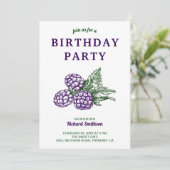 スウィートエレガントブラックベリー誕生日パーティー 招待状 (スタンド正面)