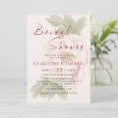 スウィートエレガント赤面ピンク牡丹バラブライダルシャワー 招待状 (スタンド正面)