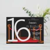 スウィートエレガント16レッドブラックカーペットハリウッド 招待状 (スタンド正面)