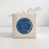 スウィートエンディングニュースタートネイビーブルー結婚式の引き出物 ラウンドシール