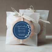 スウィートエンディングニュースタートネイビーブルー結婚式の引き出物 ラウンドシール