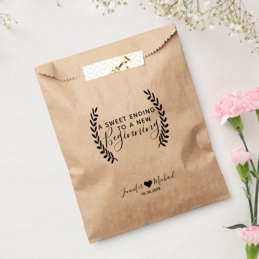 スウィートエンディング新しい開始結婚式の引き出物バッグ フェイバーバッグ (封をした状態)