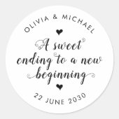 スウィートエンディング新結婚始のシンプルブラック ラウンドシール (正面)