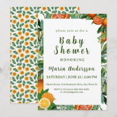 スウィートオレンジのベイビーシャワー 招待状 (正面/裏面)