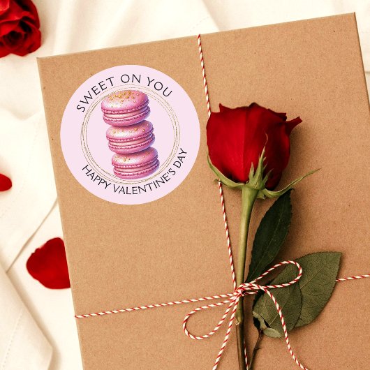 スウィートオンユーハッピーバレンタインデーマカロン ラウンドシール