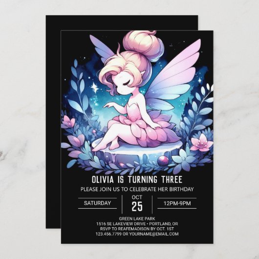 スウィートカスタム誕生日 招待状 (正面/裏面)