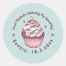 スウィートカップケーキ誕生祝いサンキュー