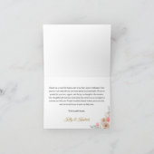 スウィートカボチャフローラベビーシャワー サンキューカード (内部)