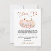 スウィートカボチャフローラベビーシャワー サンキューカード (正面)