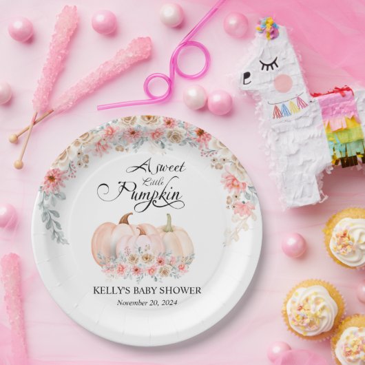 スウィートカボチャフローラベビーシャワー ペーパープレート (パーティー)