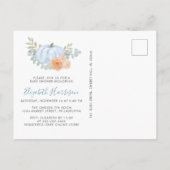 スウィートカボチャ男の赤ちゃんシャワー インビテーションポストカード (裏面)