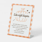 スウィートカボチャ秋ベビーシャワー深夜おむつ 台座サイン (正面)