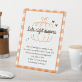 スウィートカボチャ秋ベビーシャワー深夜おむつ 台座サイン (インサイチュ)