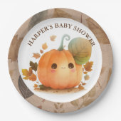 スウィートカボチャ秋ベビーシャワー ペーパープレート (正面)