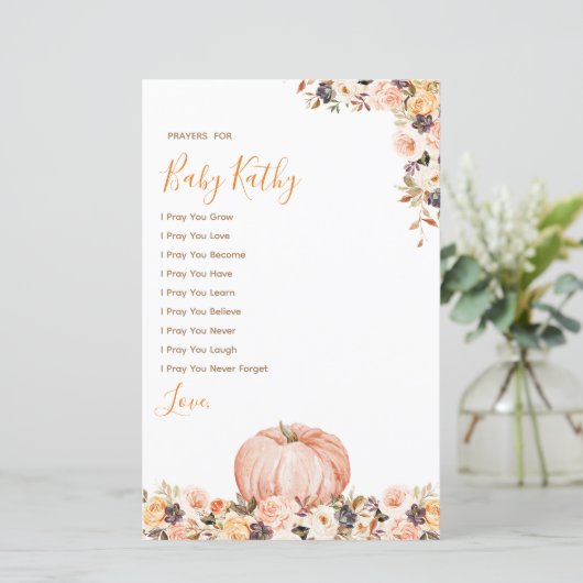 スウィートカボチャ素朴フローララブ祈りの言葉のためのベビー (スタンド正面)