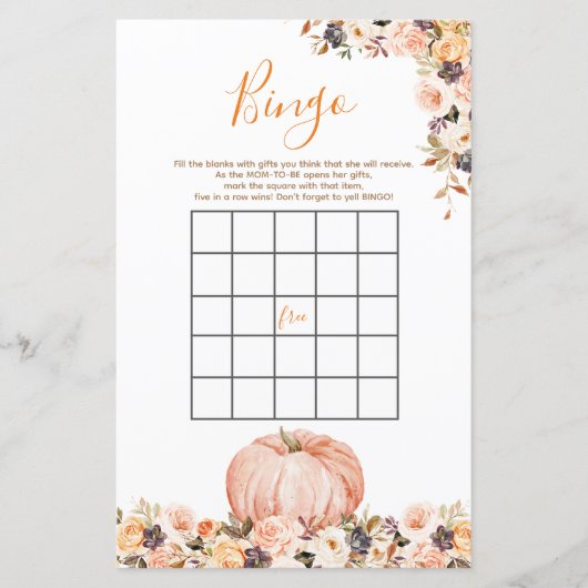 スウィートカボチャ素朴フローラ誕生日ビンゴゲーム (正面)